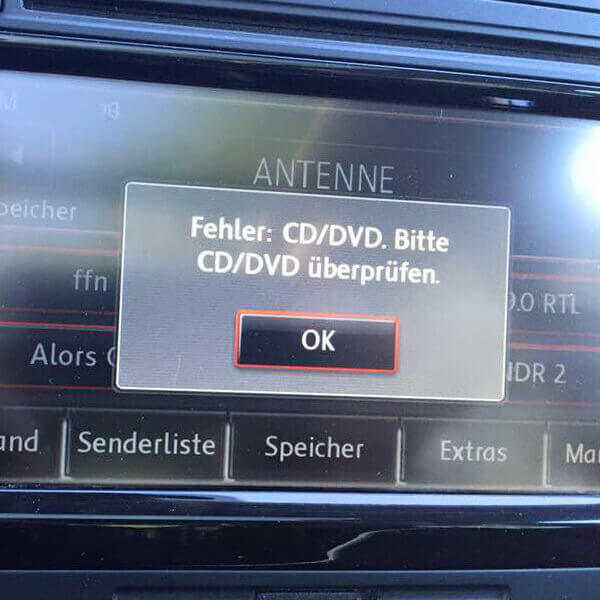 Navi-Fehler Defektes DVD-Laufwerk